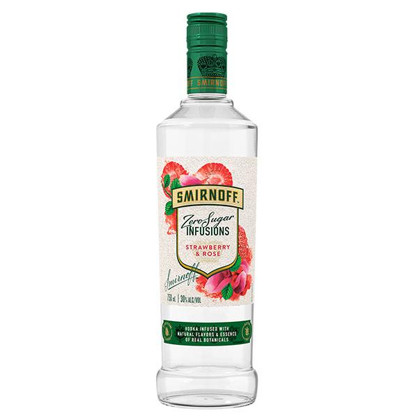 Smirnoff Zero Sugar Infusions Strawberry & Rose - 750ml